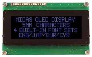 OLED DISPLAY, 20X4, PARALLEL, 5.3V MCOB42005A1V-EBP