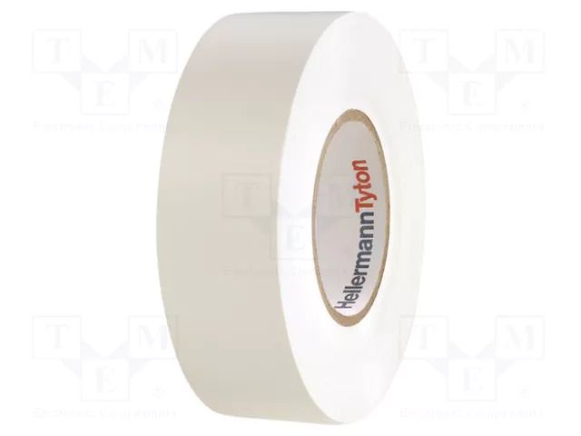 Tape: electrical insulating; W: 19mm; L: 20m; Thk: 0.18mm; white HELLERMANNTYTON HTAPE-FLEX-19WH