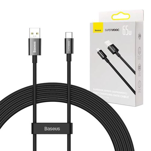 Baseus Superior Series Cable USB to USB-C, 65W, PD, 2m (black), Baseus CAYS001001