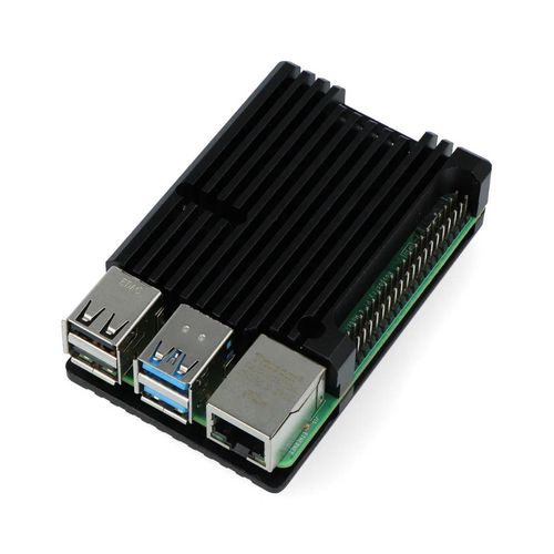 justPi case Raspberry Pi 4B aluminum case - black - LT-4B03 LON-15107 5903351242769
