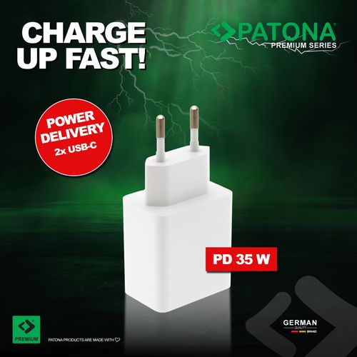 PATONA Premium GaN PD35W Adapter white 2xUSB-C PD3.0 QC3.0, PATONA 2645 4055655237284