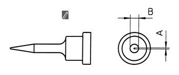 Jootekolvi otsik 0.2x1.6mm, jootekolvile WSP80 LT-1S, Weller W/LT-1S 037103294654