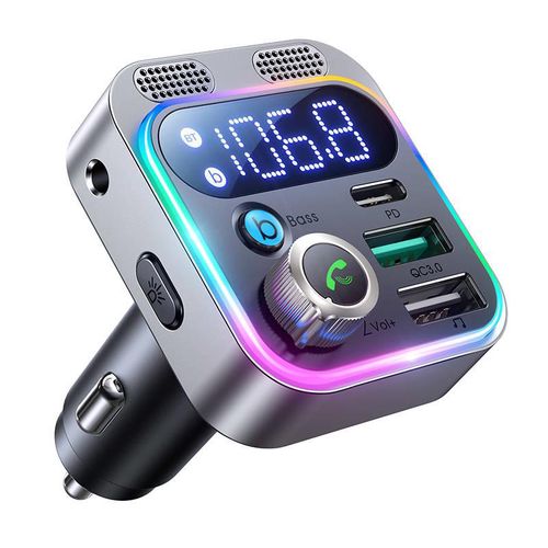 FM transmitter for Joyroom JR-CL16, USB + USB-C, 48W (black), Joyroom JR-CL16