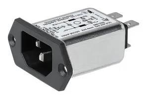 IEC INLET C14/C18 WITH FILTER, 2A, QC 3-101-141