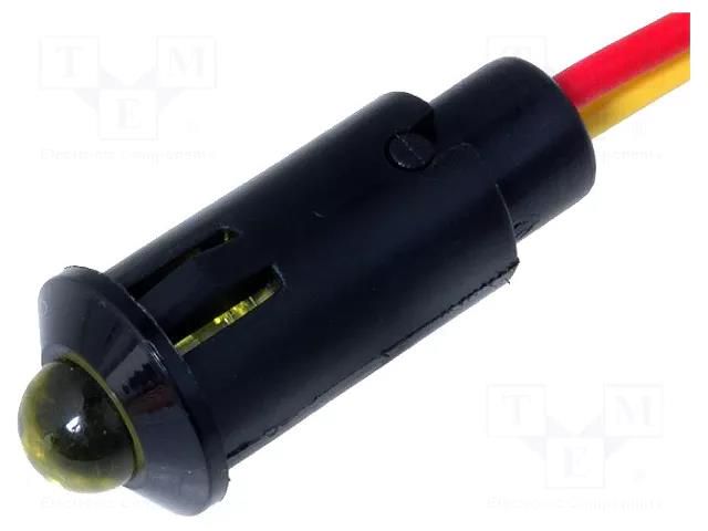 Indicator: LED; prominent; yellow; 24VDC; Ø8.2mm; IP40; leads 170mm SCI ILL9-24Y