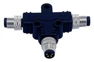 T SPLITTER CONN, 4P M8 PLUG-2X4P PLUG T54-A04-MMMR001