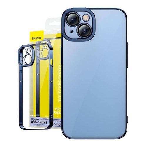 Baseus Glitter Transparent Case and Tempered Glass set for iPhone 14 Plus (blue), Baseus ARMC021403