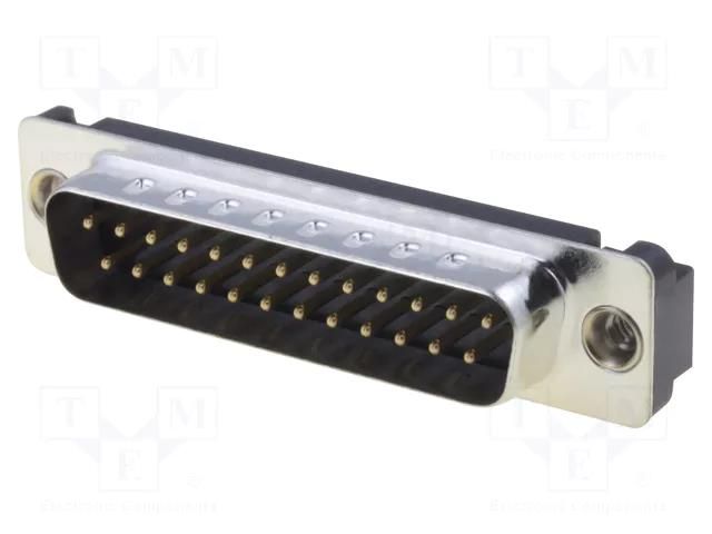 D-Sub; PIN: 25; socket; male; straight; THT; UNC 4-40; 5A; 250V ADAM TECH DB25-PA-M2