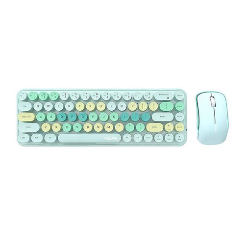 Wireless keyboard + mouse set MOFII Bean 2.4G (Green), MOFII SMK-676367AG Green