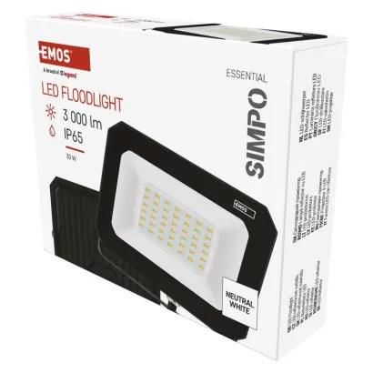 LED floodlight SIMPO 30 W, black, neutral white, EMOS ZS2233 8592920120323