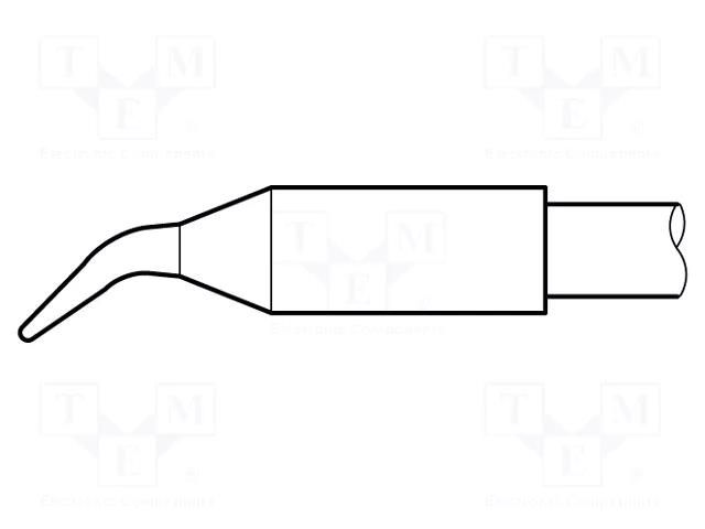 Tip; bent conical; 0.6mm; longlife; for soldering station JBC TOOLS JBC-C250401