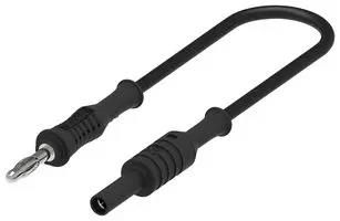 4MM BANANA PLUG-JACK, BLACK, 1M 76-116