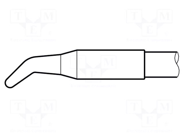 Tip; bent conical; 1.7mm; longlife; for soldering station JBC TOOLS JBC-C250409