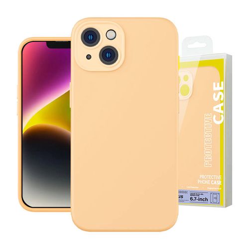 Baseus Liquid Silica Gel Case for iPhone 14 Plus (sunglow)+ tempered glass + cleaning kit, Baseus ARYT020310
