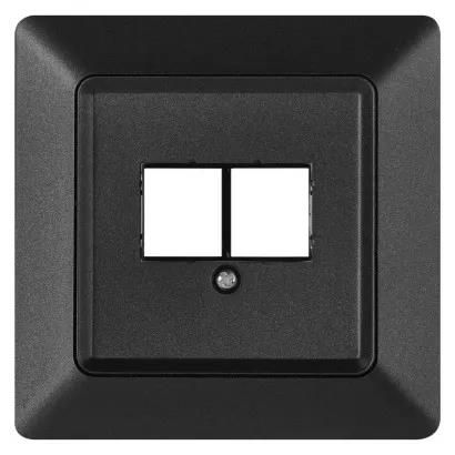 Data socket cover 2xRJ45, anthracite, EMOS A6004.9 8592920097281