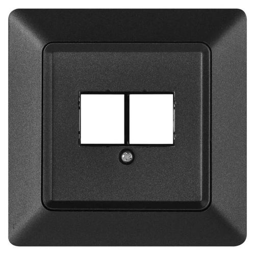 Data socket cover 2xRJ45, anthracite, EMOS A6004.9 8592920097281