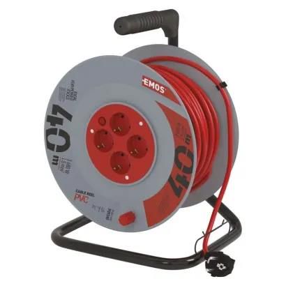 PVC Extension Cord Reel– 4 sockets, 40m, 1,5mm2 SCHUKO, EMOS P09240 8592920025055