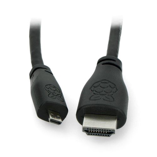 MicroHDMI cable - HDMI 2.0 original for Raspberry Pi 4/5 - 1m - black RPI-16336 5056561800691