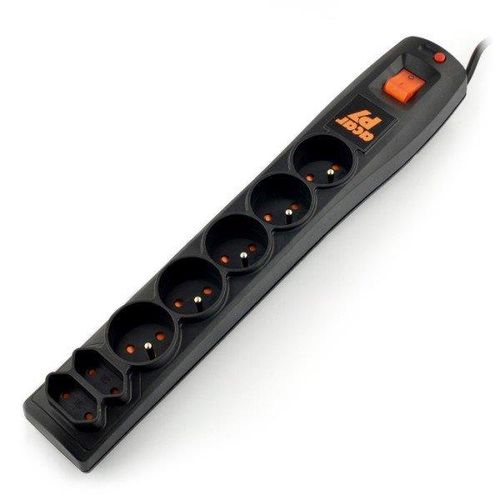 Power strip with protection Acar P7 black - 7 sockets - 3m KAB-05134 5904743180201