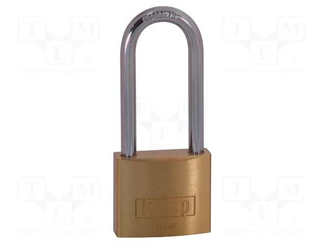 Padlock; shackle; brass; Protection: low (level 4); A: 40mm; B: 55mm KASP KA-K12040L55D