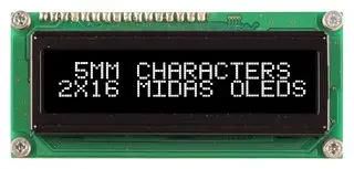 DISPLAY, OLED, COB, 16X2, WHITE ON BLACK MCOB21605G1V-EWP