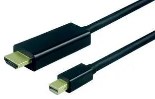 CABLE, HDMI PLUG-MINI DP PLUG, 2M, BLACK 11.04.5796