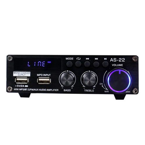 Blitzwolf AS-22 audio amplifier, 45W, Bluetooth 5.0, USB + remote control (black), BlitzWolf AS-22