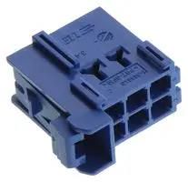 RECEPTACLE HOUSING, 6POS, PBT GF, BLUE 1-965640-1