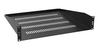 UNIVERSAL RACK SHELF, 2U, STEEL, BLACK RASV190318BK1