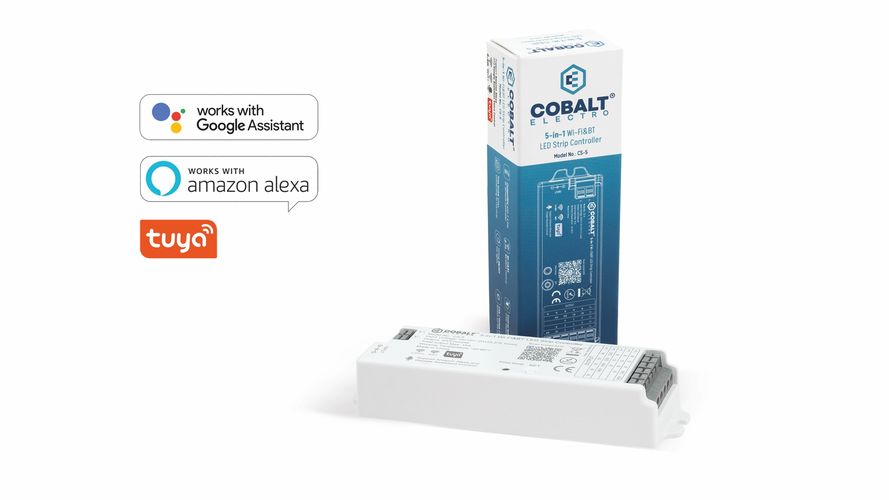 LED-kontroller DIM / RGBW / CCT, TUYA Wi-Fi, 12-24V 5x6A, koobalt 28-0000-15 5904405902363