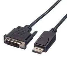 AUDIO CABLE, DP-DVI/D PLUG, 3M, BLACK 11.04.5611