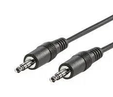 AUDIO CABLE, 3.5MM STEREO PLUG, 2M, BLK 11.09.4502