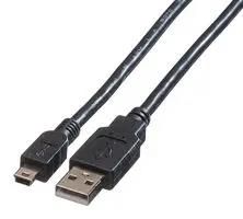 USB CABLE, 2.0 A-MINI B PLUG, 3M, BLACK 11.02.8730