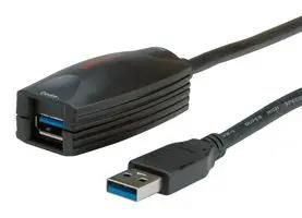 USB CABLE, 3.0 A PLUG-RCPT, 5M, BLK 12.04.1096