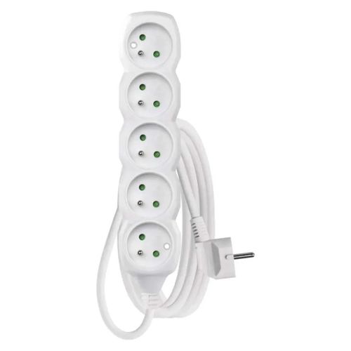 Extension Cord 3 m / 5 sockets / white / PVC / 1 mm2, EMOS P0513 8595025301147