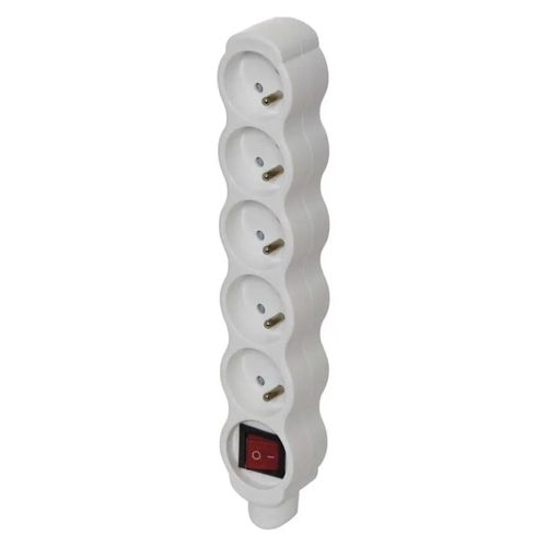Power Strip without cable 5 sockets with switch, white, EMOS P1500N 8592920076910