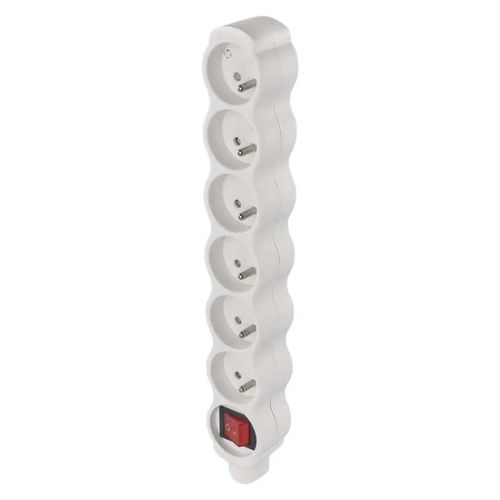 Power Strip without cable 6 sockets with switch, white, EMOS P1600N 8592920111581