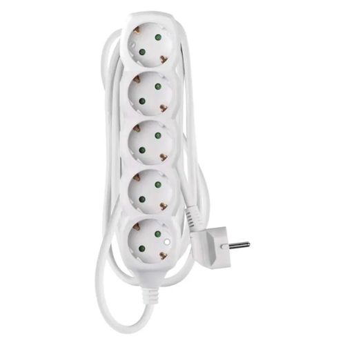 Extension Cord 3 m / 5 sockets / white / PVC / 1.5 mm2, EMOS P0523R 8592920016374