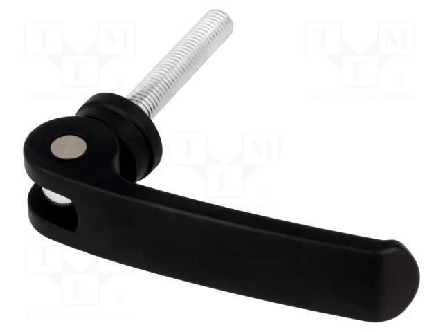 Lever; clamping; Thread len: 60mm; Lever length: 101mm; Body: black ELESA+GANTER GN927-101-M10-60-B