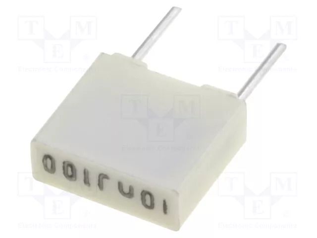 Capacitor: polyester; 10nF; 63VAC; 100VDC; 5mm; ±5%; 7.2x2.5x6.5mm KEMET R82EC2100AA50J