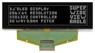 DISPLAY, OLED GRAPHIC, TAB, 256X64PIXELS MCOT256064B1A-WM