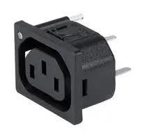 IEC OUTLET F, 10A, 250VAC, THT, PANEL 3-100-405