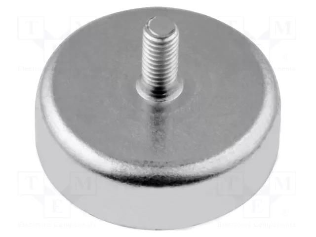 Magnet: permanent; hard ferrite; 180N; Ø: 47mm; H: 9mm; steel; steel ELESA+GANTER GN50.3-HF-47-M6