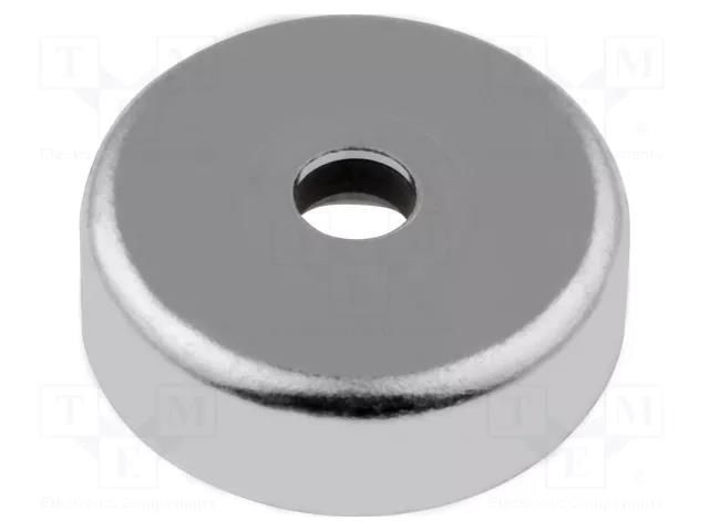 Magnet: permanent; hard ferrite; 90N; Ø: 40mm; H: 8mm; steel ELESA+GANTER GN50.4-HF-40
