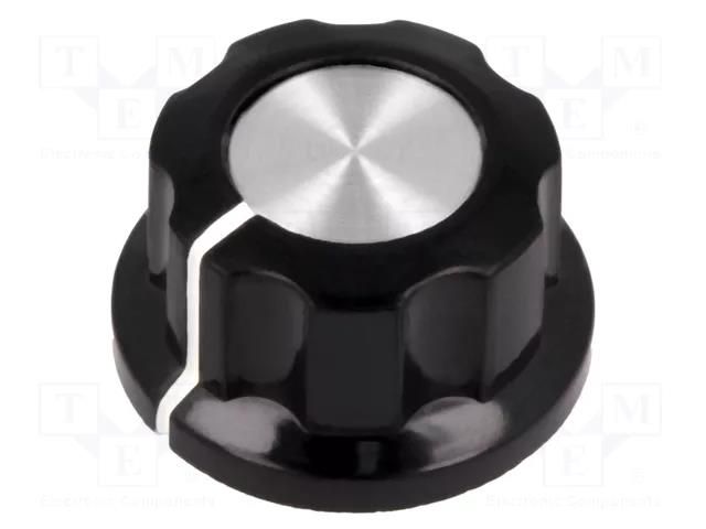 Knob; with flange; bakelite; Øshaft: 6.35mm; Ø19x12.7mm; silver SR PASSIVES G22-S