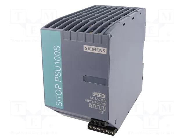 Power supply: switching; for DIN rail; 168W; 12VDC; 14A; IP20; 87% SIEMENS 6EP1323-2BA00