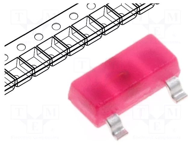 LED; red; SMD; SOT23; 1.25mcd; 2÷2.5VDC; 3x1.3x1.05mm; 140°; 2mA KINGBRIGHT ELECTRONIC KM-23LID-F