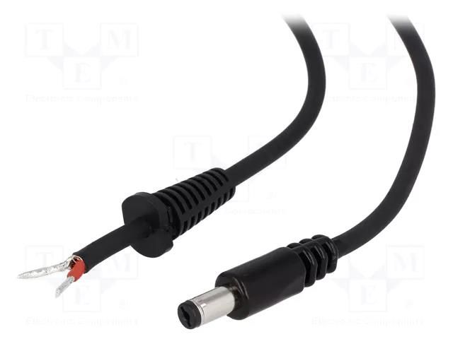 Cable; 2x1mm2; wires,DC 5,5/1,7 plug; straight; black; 1.5m BQ CABLE DC.CAB.1810.0150