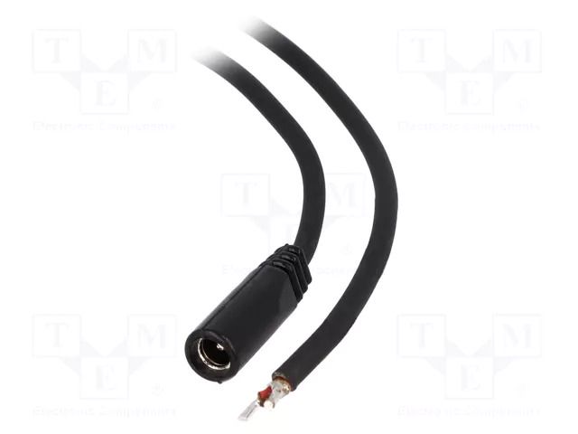 Cable; 2x1mm2; wires,DC 5,5/2,1 socket; straight; black; 1.5m BQ CABLE DC.CAB.2010.0150