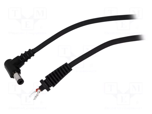 Cable; 2x1mm2; wires,DC 5,5/2,1 plug; angled; black; 1.5m BQ CABLE DC.CAB.2211.0150